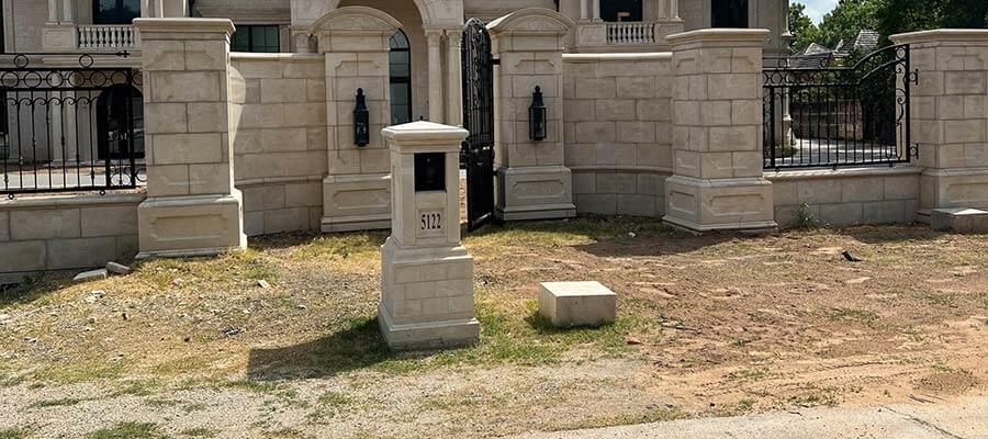 Custom Stone Mailbox & Column With Gallery Pictures